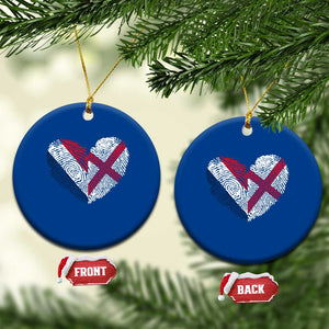 France England Flag Fingerprint Heart DNA Graphic Ceramic Ornament Proud Anglo English French Ancestry Love Identity TS02 1pc Blue Print Your Wear