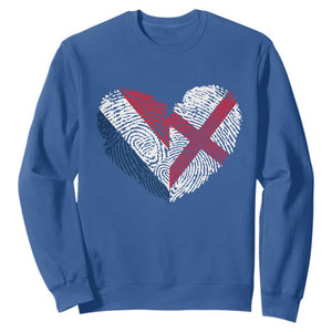 France England Flag Fingerprint Heart DNA Graphic Sweatshirt Proud Anglo English French Ancestry Love Identity