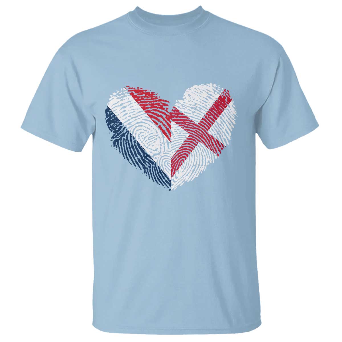 France England Flag Fingerprint Heart DNA Graphic T Shirt Proud Anglo English French Ancestry Love Identity
