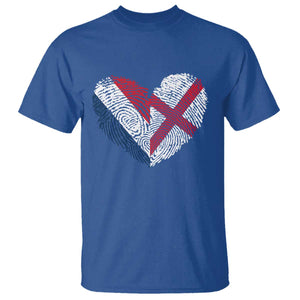 France England Flag Fingerprint Heart DNA Graphic T Shirt Proud Anglo English French Ancestry Love Identity