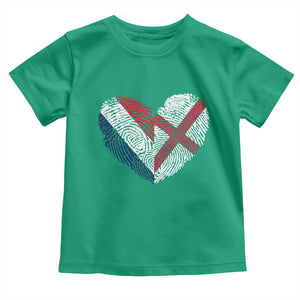 France England Flag Fingerprint Heart DNA Graphic Toddler T Shirt Proud Anglo English French Ancestry Love Identity TS02 Irish Green Print Your Wear