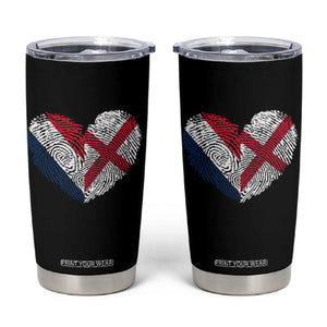 France England Flag Fingerprint Heart DNA Graphic Tumbler Cup Proud Anglo English French Ancestry Love Identity TS02 Black Print Your Wear