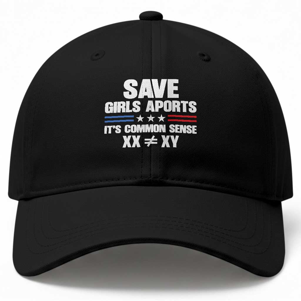 Save Girls Sports Its Common Sense XX Not Equal XY Baseball Cap Biological Science Varsity Athletic Graphic