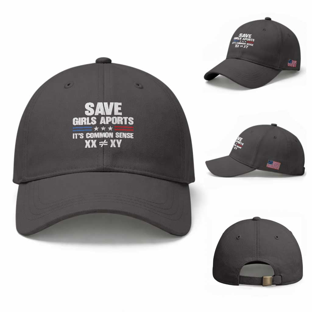Save Girls Sports Its Common Sense XX Not Equal XY Baseball Cap Biological Science Varsity Athletic Graphic