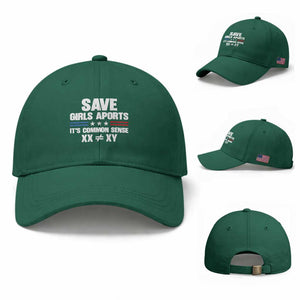 Save Girls Sports Its Common Sense XX Not Equal XY Baseball Cap Biological Science Varsity Athletic Graphic