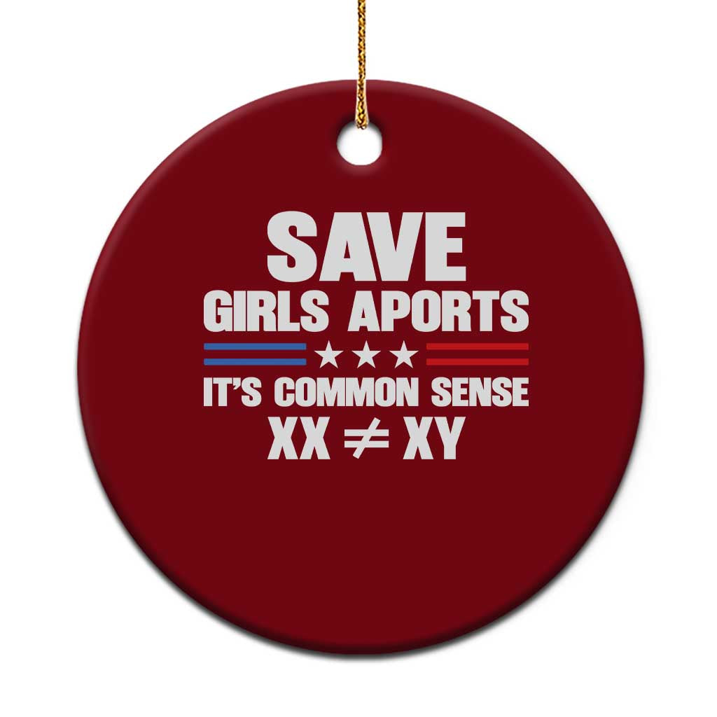 Save Girls Sports Its Common Sense XX Not Equal XY Ceramic Ornament Biological Science Varsity Athletic Graphic