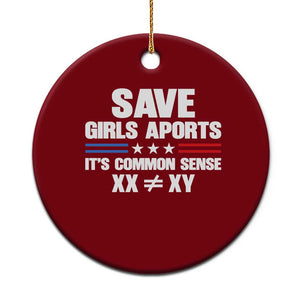 Save Girls Sports Its Common Sense XX Not Equal XY Ceramic Ornament Biological Science Varsity Athletic Graphic