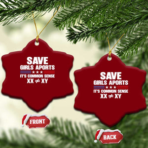 Save Girls Sports Its Common Sense XX Not Equal XY Ceramic Ornament Biological Science Varsity Athletic Graphic