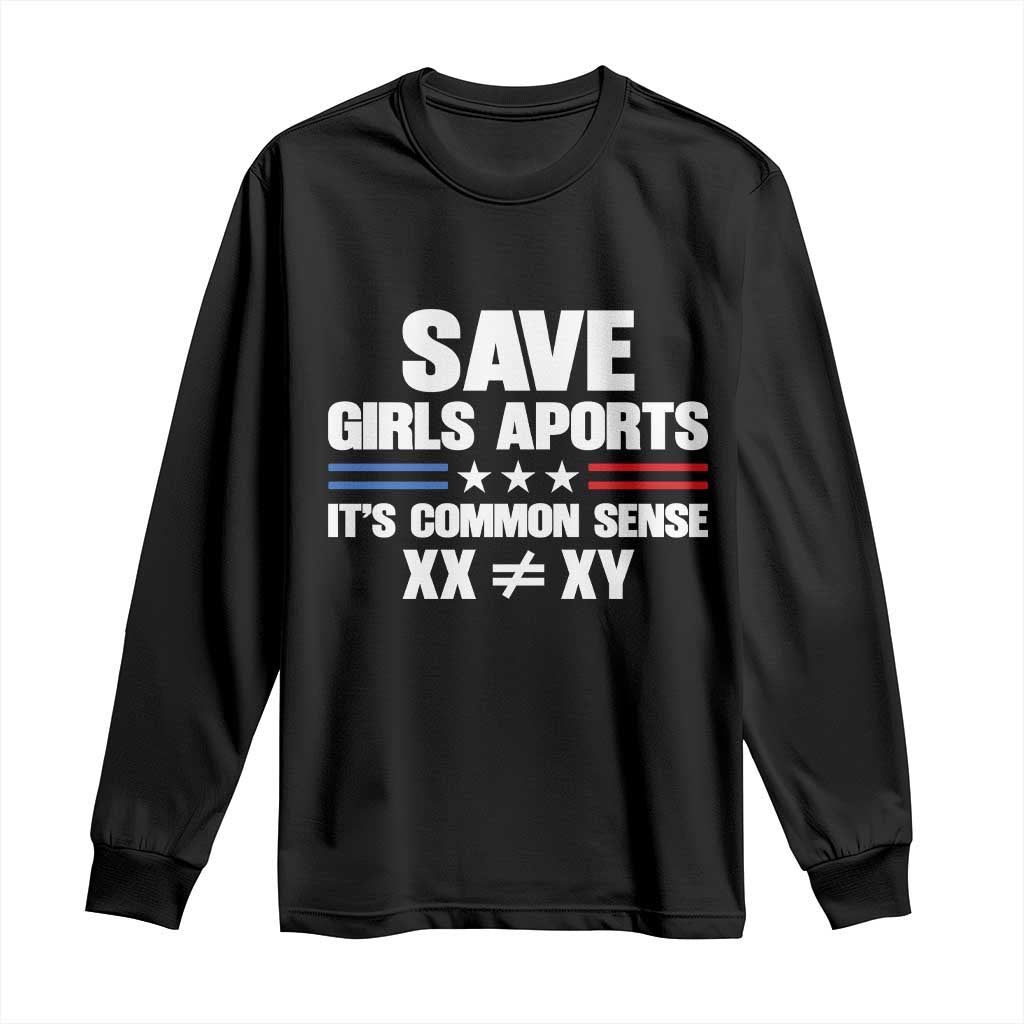 Save Girls Sports Its Common Sense XX Not Equal XY Long Sleeve Shirt Biological Science Varsity Athletic Graphic