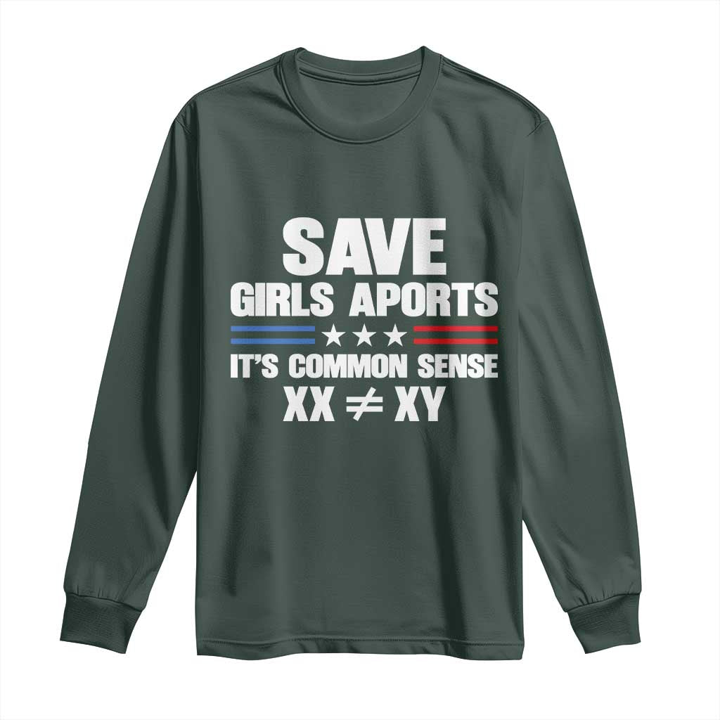 Save Girls Sports Its Common Sense XX Not Equal XY Long Sleeve Shirt Biological Science Varsity Athletic Graphic