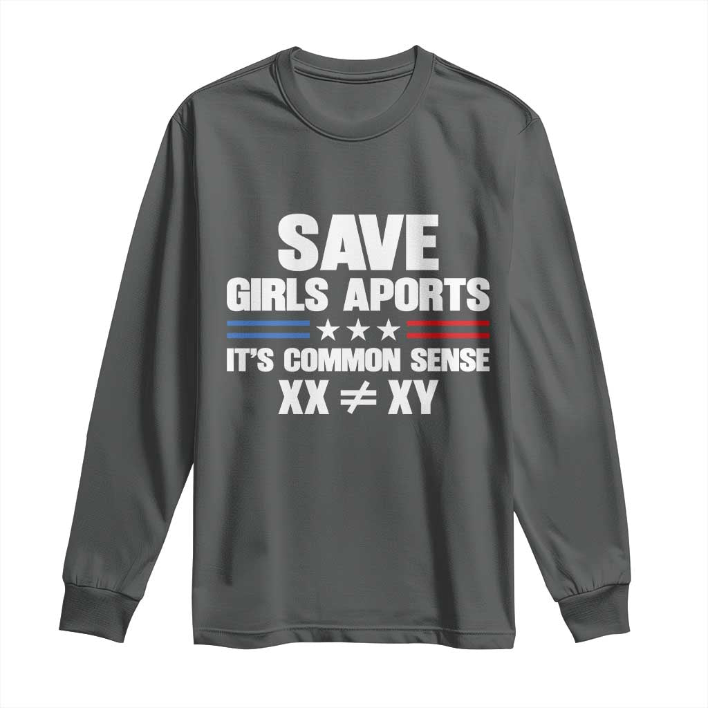 Save Girls Sports Its Common Sense XX Not Equal XY Long Sleeve Shirt Biological Science Varsity Athletic Graphic