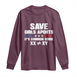 Save Girls Sports Its Common Sense XX Not Equal XY Long Sleeve Shirt Biological Science Varsity Athletic Graphic
