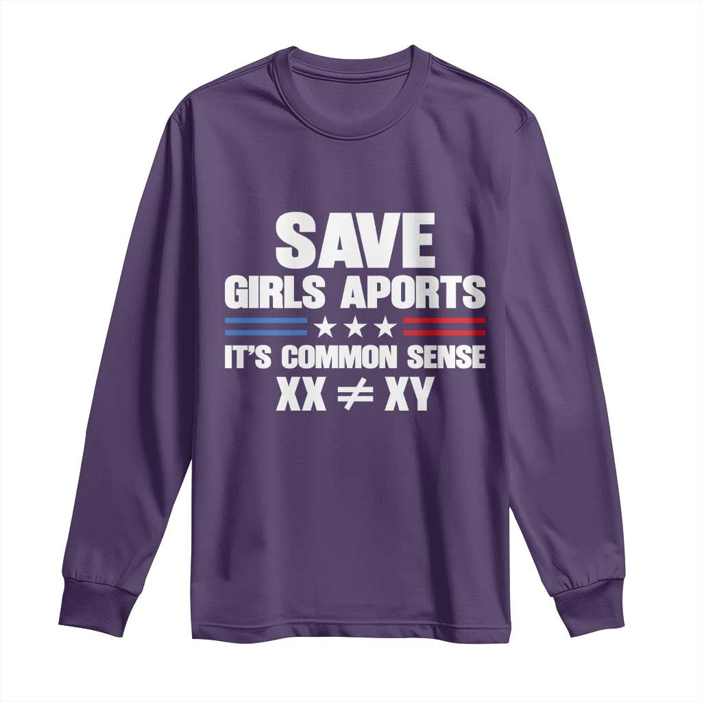 Save Girls Sports Its Common Sense XX Not Equal XY Long Sleeve Shirt Biological Science Varsity Athletic Graphic