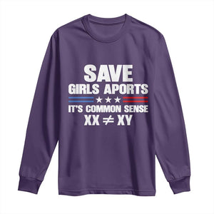 Save Girls Sports Its Common Sense XX Not Equal XY Long Sleeve Shirt Biological Science Varsity Athletic Graphic