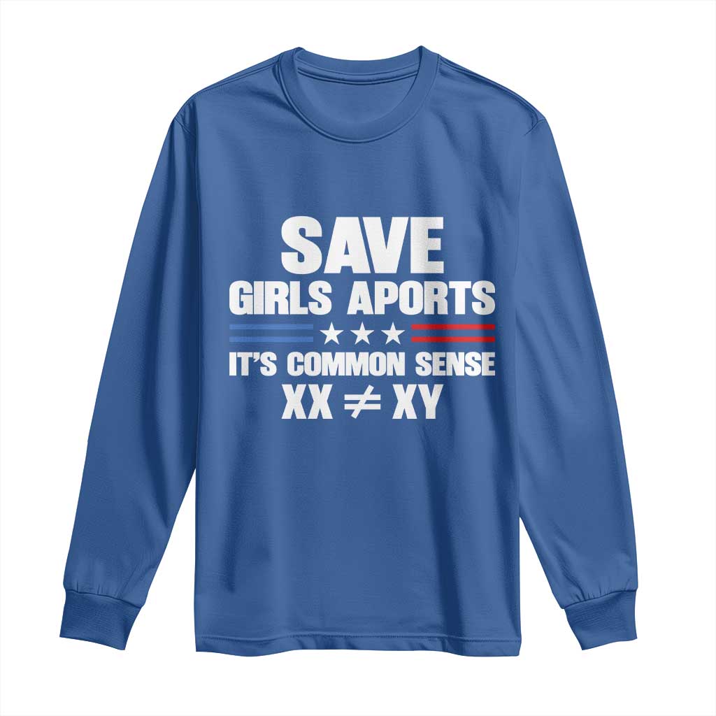 Save Girls Sports Its Common Sense XX Not Equal XY Long Sleeve Shirt Biological Science Varsity Athletic Graphic