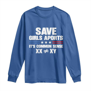 Save Girls Sports Its Common Sense XX Not Equal XY Long Sleeve Shirt Biological Science Varsity Athletic Graphic