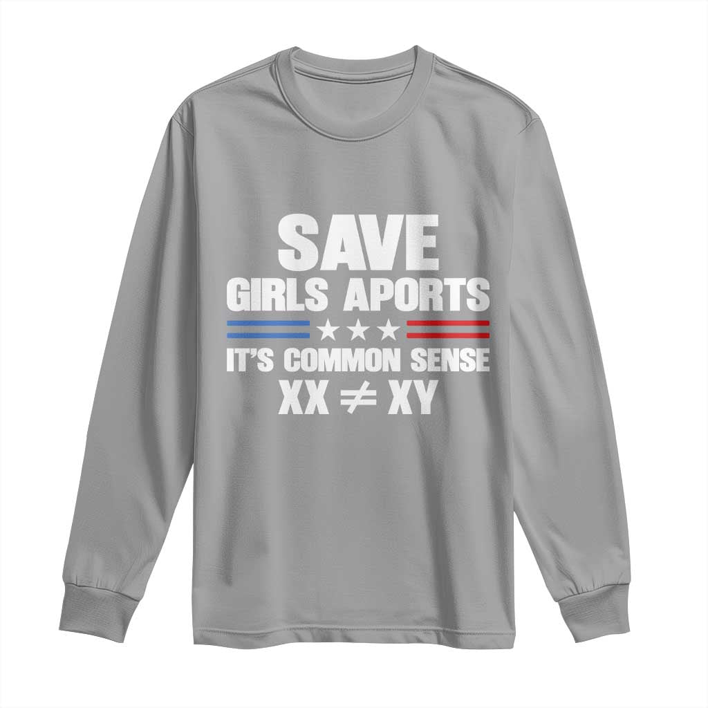 Save Girls Sports Its Common Sense XX Not Equal XY Long Sleeve Shirt Biological Science Varsity Athletic Graphic