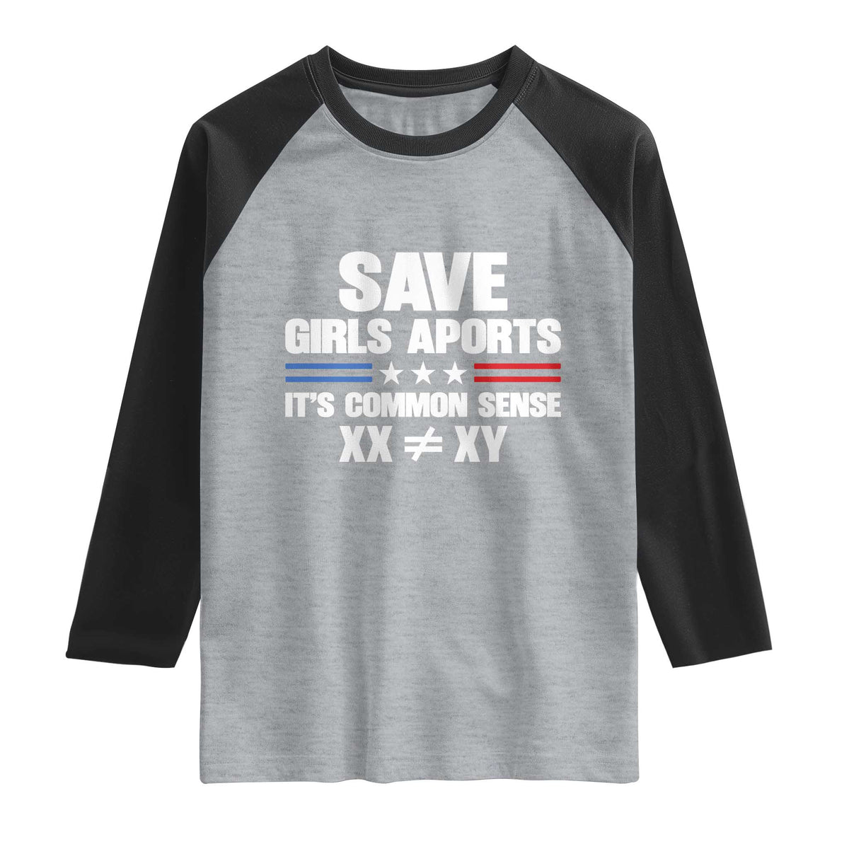 Save Girls Sports Its Common Sense XX Not Equal XY Raglan Shirt Biological Science Varsity Athletic Graphic