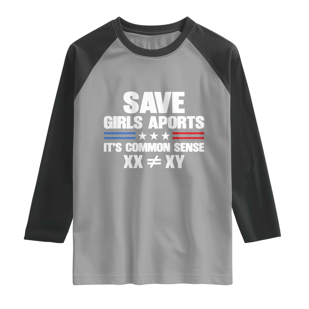 Save Girls Sports Its Common Sense XX Not Equal XY Raglan Shirt Biological Science Varsity Athletic Graphic