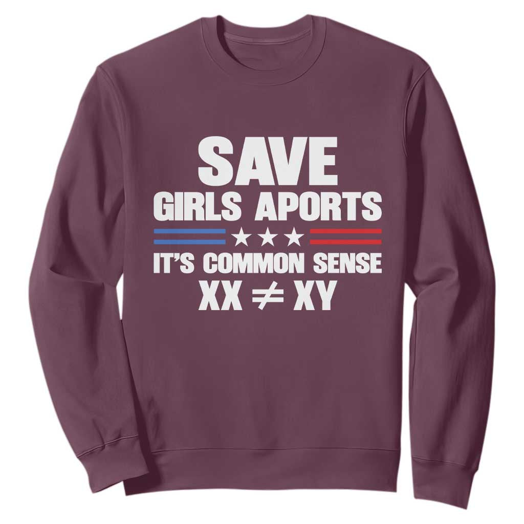 Save Girls Sports Its Common Sense XX Not Equal XY Sweatshirt Biological Science Varsity Athletic Graphic