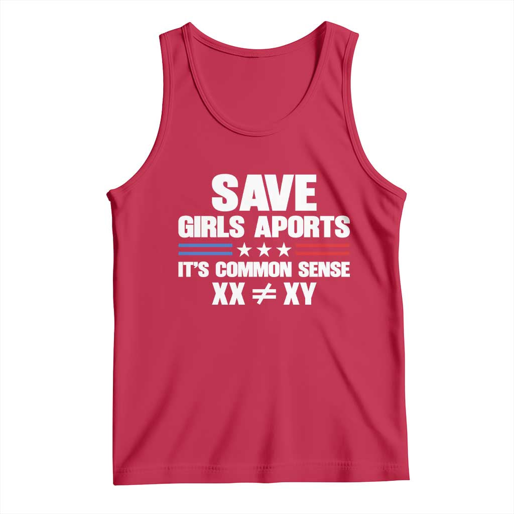 Save Girls Sports Its Common Sense XX Not Equal XY Tank Top Biological Science Varsity Athletic Graphic