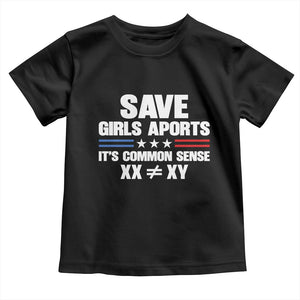 Save Girls Sports Its Common Sense XX Not Equal XY Toddler T Shirt Biological Science Varsity Athletic Graphic