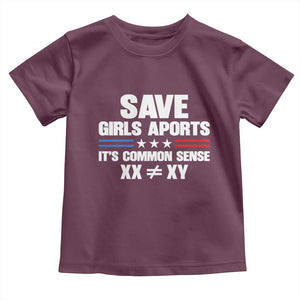 Save Girls Sports Its Common Sense XX Not Equal XY Toddler T Shirt Biological Science Varsity Athletic Graphic