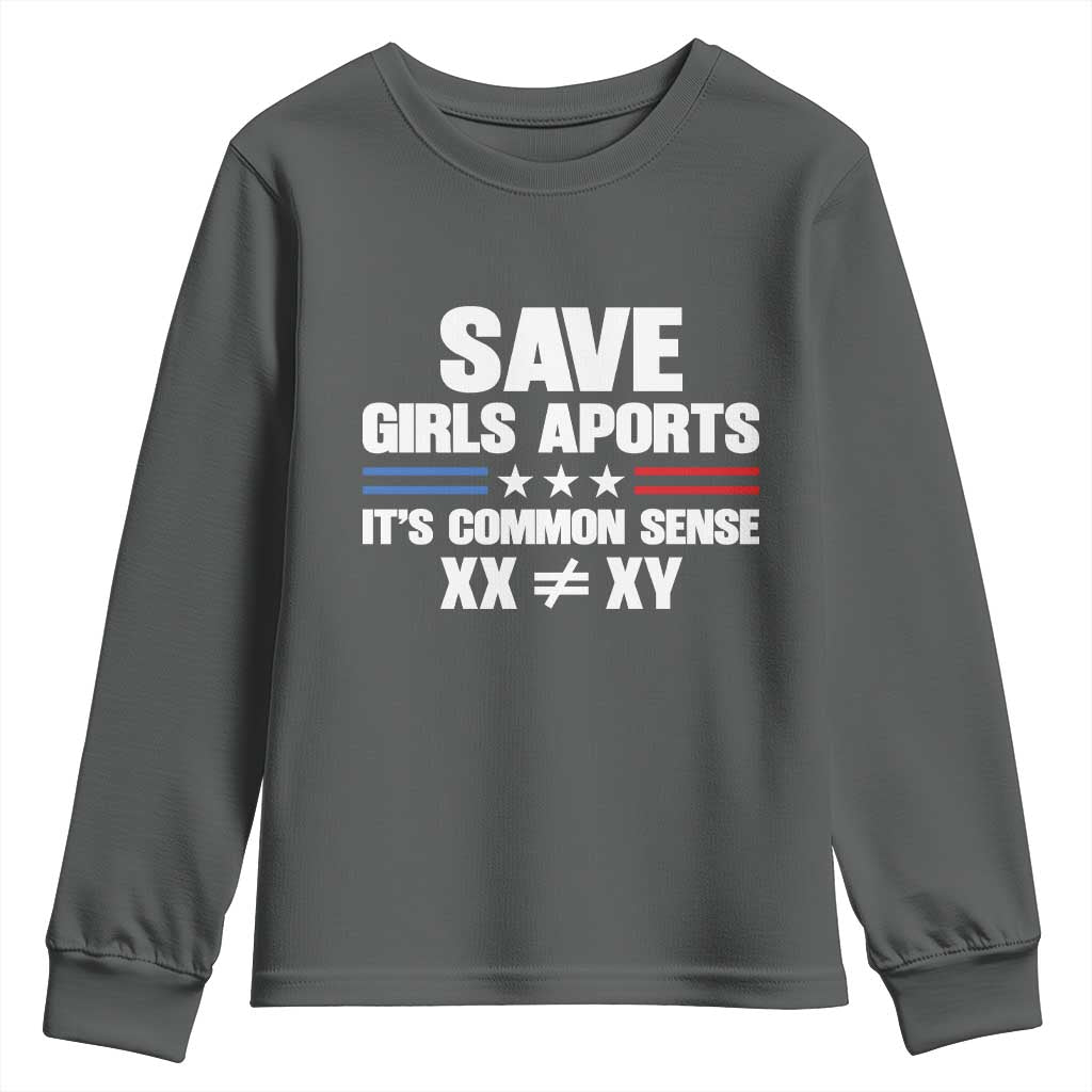 Save Girls Sports Its Common Sense XX Not Equal XY Youth Sweatshirt Biological Science Varsity Athletic Graphic