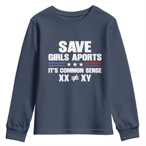 Save Girls Sports Its Common Sense XX Not Equal XY Youth Sweatshirt Biological Science Varsity Athletic Graphic