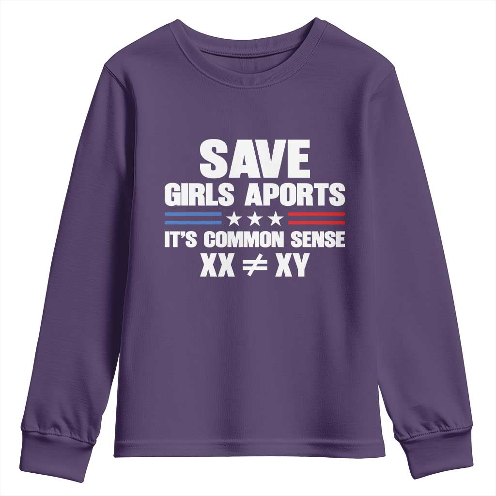 Save Girls Sports Its Common Sense XX Not Equal XY Youth Sweatshirt Biological Science Varsity Athletic Graphic