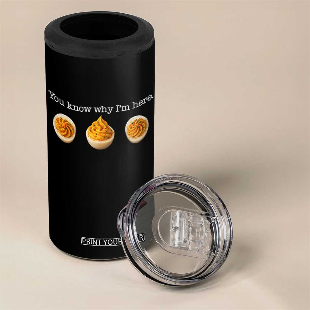 You Know Why I'm Here Deviled Eggs 4 in 1 Can Cooler Tumbler Funny Thanksgiving Potluck TS02 Print Your Wear