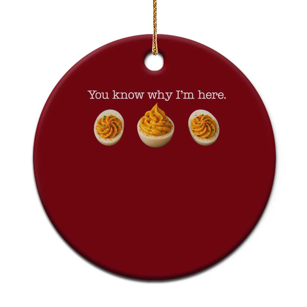 You Know Why I'm Here Deviled Eggs Ceramic Ornament Funny Thanksgiving Potluck TS02 1pc Red Print Your Wear