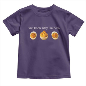 You Know Why I'm Here Deviled Eggs Toddler T Shirt Funny Thanksgiving Potluck TS02 Purple Print Your Wear