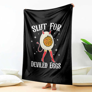 Funny Slut for Deviled Eggs Throw Blanket Funny Naughty Thanksgiving Potluck TS02 Print Your Wear