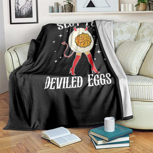 Funny Slut for Deviled Eggs Throw Blanket Funny Naughty Thanksgiving Potluck TS02 Print Your Wear