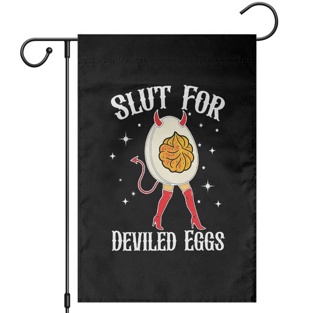 Funny Slut for Deviled Eggs Garden Flag Funny Naughty Thanksgiving Potluck TS02 Black Print Your Wear