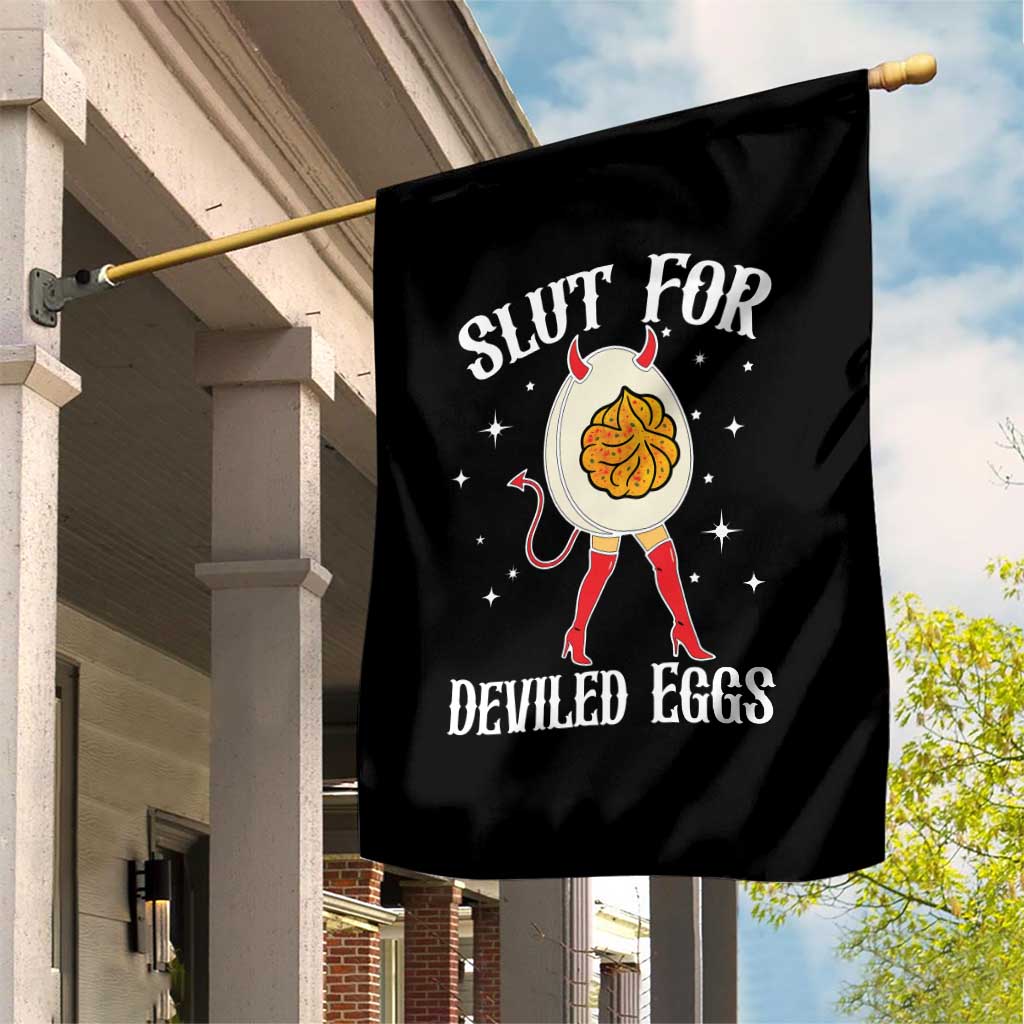 Funny Slut for Deviled Eggs Garden Flag Funny Naughty Thanksgiving Potluck TS02 Print Your Wear