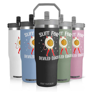 Funny Slut for Deviled Eggs Flip Straw Tumbler Funny Naughty Thanksgiving Potluck TS02 Print Your Wear