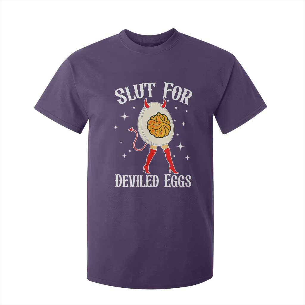 Funny Slut for Deviled Eggs T Shirt For Kid Funny Naughty Thanksgiving Potluck TS02 Purple Print Your Wear