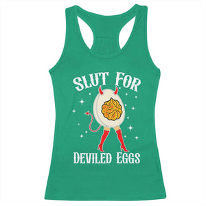 Funny Slut for Deviled Eggs Racerback Tank Top Funny Naughty Thanksgiving Potluck TS02 Irish Green Print Your Wear