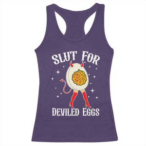 Funny Slut for Deviled Eggs Racerback Tank Top Funny Naughty Thanksgiving Potluck TS02 Purple Print Your Wear