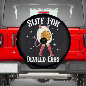Funny Slut for Deviled Eggs Spare Tire Cover Funny Naughty Thanksgiving Potluck TS02 Black Print Your Wear
