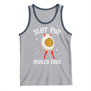 Funny Slut for Deviled Eggs Tank Top Funny Naughty Thanksgiving Potluck TS02 Athletic Heather Navy Print Your Wear