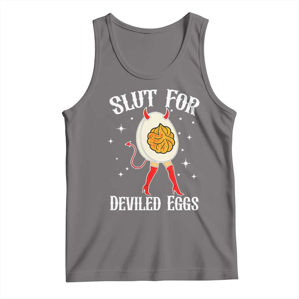 Funny Slut for Deviled Eggs Tank Top Funny Naughty Thanksgiving Potluck TS02 Deep Heather Print Your Wear