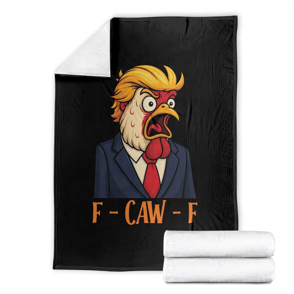 Funny F Caw F Chicken Trump Meme Throw Blanket Rooster Subtle Political Satire Parody TS02 Black Print Your Wear
