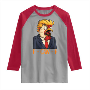 Funny F Caw F Chicken Trump Meme Raglan Shirt Rooster Subtle Political Satire Parody TS02 Sport Gray Red Print Your Wear