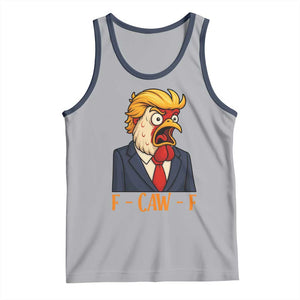 Funny F Caw F Chicken Trump Meme Tank Top Rooster Subtle Political Satire Parody TS02 Athletic Heather Navy Print Your Wear