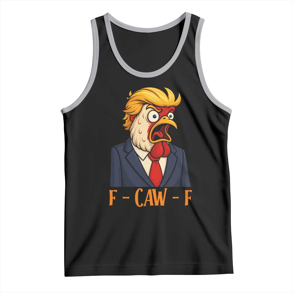 Funny F Caw F Chicken Trump Meme Tank Top Rooster Subtle Political Satire Parody TS02 Black Athletic Heather Print Your Wear