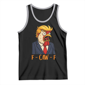 Funny F Caw F Chicken Trump Meme Tank Top Rooster Subtle Political Satire Parody TS02 Black Athletic Heather Print Your Wear