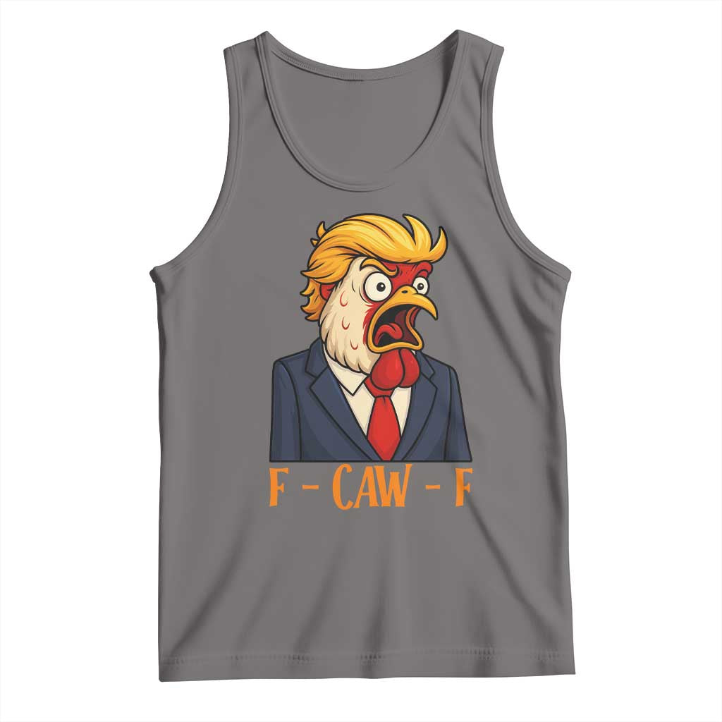 Funny F Caw F Chicken Trump Meme Tank Top Rooster Subtle Political Satire Parody TS02 Deep Heather Print Your Wear